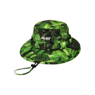 Pre-owned Palace Pertex 3l Armor Boonie 'leaf Print' | Green | Men's Size L/xl