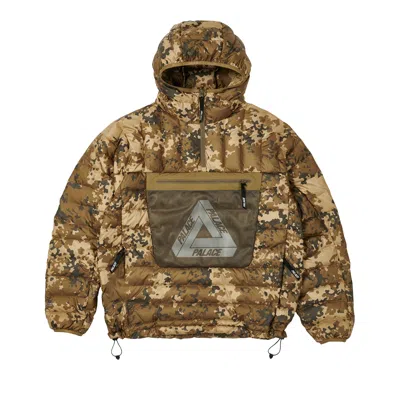 Pre-owned Palace Pertex Q-lite Down Jacket 'brown Moss Camo' In Multi-color