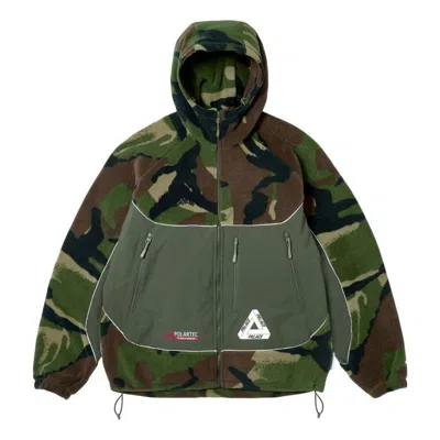 Palace Polartec 3m Hooded Jacket 'woodland Camo' In Green