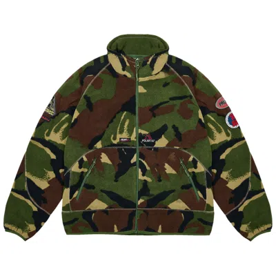 Pre-owned Palace Polartec Full Zip Funnel 'woodland Camo' | Multi-color | Men's Size M