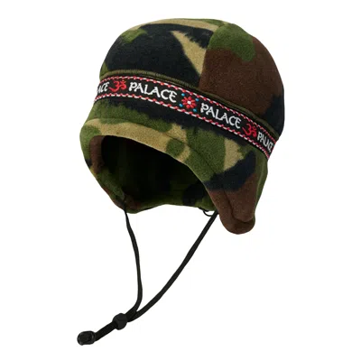 Pre-owned Palace Polartec Om Earflap Beanie 'woodland Dpm' | Brown | Men's Size L/xl