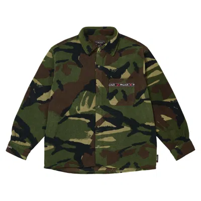 Pre-owned Palace Polartec Om Fleece Overshirt 'woodland Camo' | Brown | Men's Size Xl
