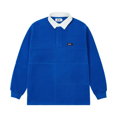 Pre-owned Palace Polartec Patch Up Rugby 'active Blue' | Men's Size Xl