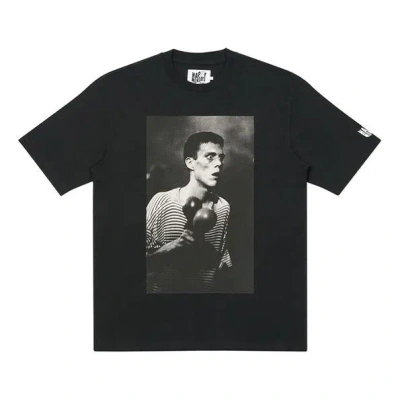 Palace Portrait Printing Round Neck Short Sleeve Unisex Black