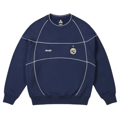 Pre-owned Palace Pro Team Piped Crew 'navy' | Blue | Men's Size S