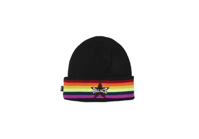 Pre-owned Palace Rainbow Beanie In Black