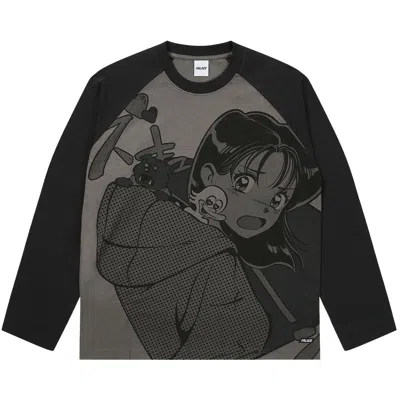 Pre-owned Palace Rear View Raglan Long-sleeve 'black/mono' | Men's Size L