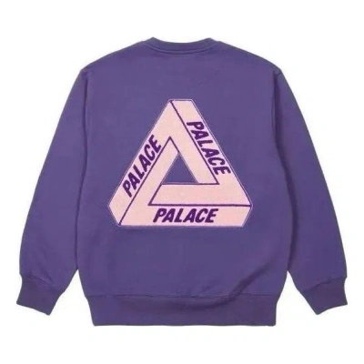 Palace S23 Fleece Tri-ferg Crew Sweater 'purple' In Blue