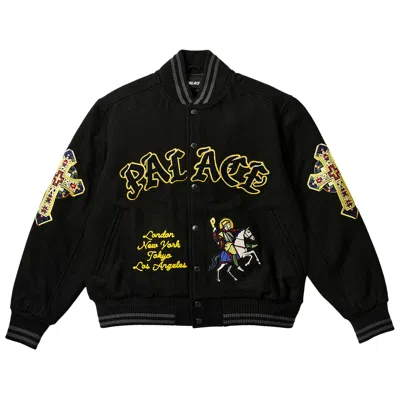 Pre-owned Palace Saints Varsity Jacket 'black'