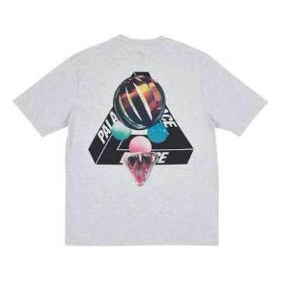 Palace Sans Ferg T-shirt Grey Marl Glasses Back Logo Short Sleeve Unisex Gray
