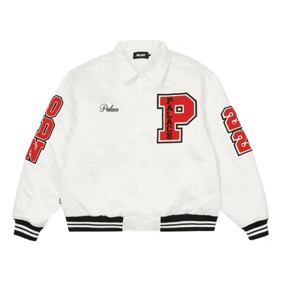 Pre-owned Palace Satin Varsity Jacket 'white'