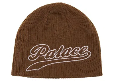 Pre-owned Palace Script Nein Cuff Beanie In Mocha