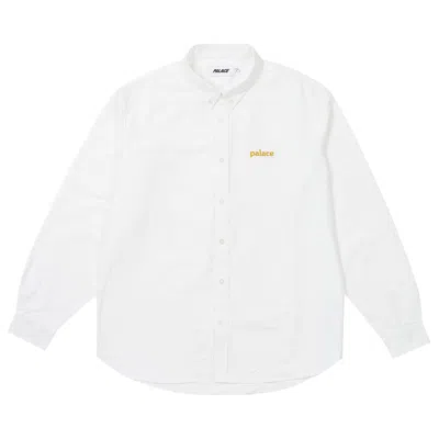 Pre-owned Palace Seersucker Oxford Shirt 'white' | Men's Size M