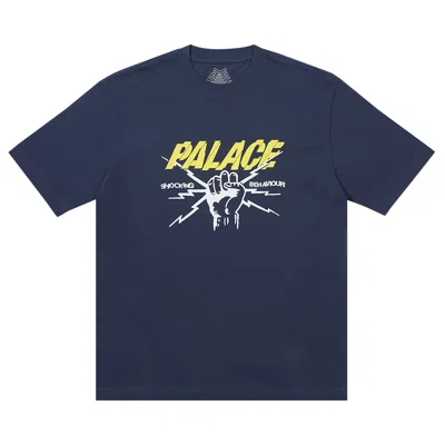 Pre-owned Palace Shocking Behaviour T-shirt 'navy' In Blue