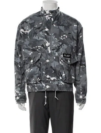 Pre-owned Palace Skateboards Camouflage Print Jacket In Gray