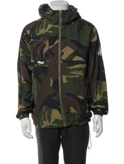 Pre-owned Palace Skateboards Camouflage Print Parka In Green