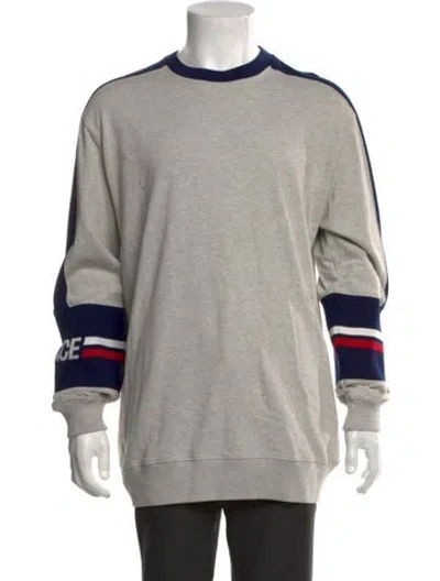 Pre-owned Palace Skateboards Colorblock Pattern Crew Neck Sweatshirt In Grey