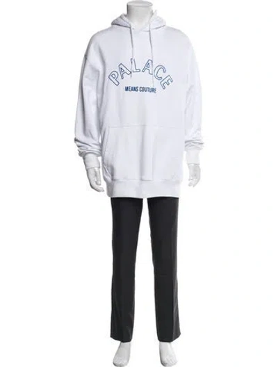 Pre-owned Palace Skateboards Crew Neck Long Sleeve Sweatshirt In White