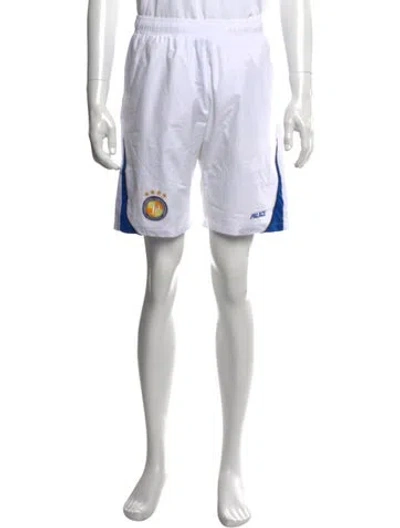 Pre-owned Palace Skateboards Graphic Print Athletic Shorts In White