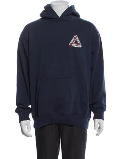 Pre-owned Palace Skateboards Graphic Print Crew Neck Hoodie In Blue