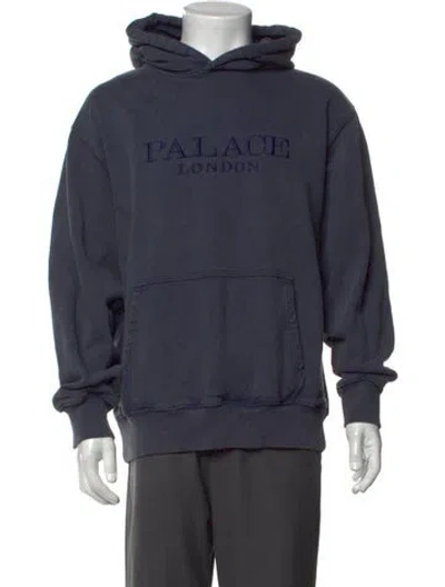 Pre-owned Palace Skateboards Graphic Print Crew Neck Hoodie In Blue