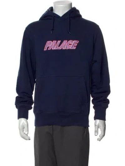 Pre-owned Palace Skateboards Graphic Print Crew Neck Hoodie In Blue