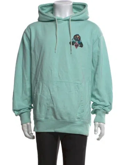 Pre-owned Palace Skateboards Graphic Print Crew Neck Hoodie In Blue/green