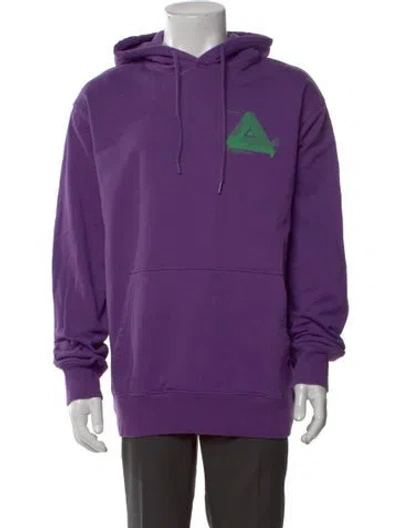 Pre-owned Palace Skateboards Graphic Print Crew Neck Hoodie In Purple