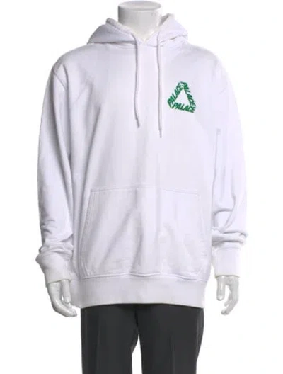 Pre-owned Palace Skateboards Graphic Print Crew Neck Hoodie In White