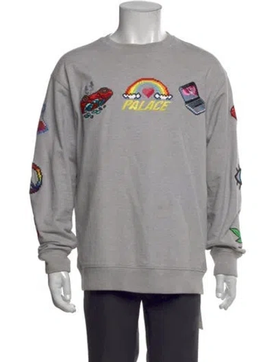 Pre-owned Palace Skateboards Graphic Print Crew Neck Pullover In Gray