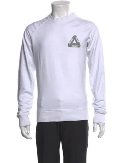 Pre-owned Palace Skateboards Graphic Print Crew Neck Pullover In White