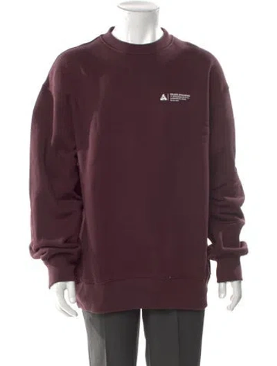 Pre-owned Palace Skateboards Graphic Print Crew Neck Sweatshirt In Burgundy