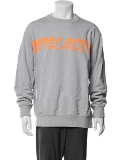 Pre-owned Palace Skateboards Graphic Print Crew Neck Sweatshirt In Gray