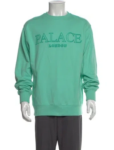 Pre-owned Palace Skateboards Graphic Print Crew Neck Sweatshirt In Green