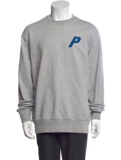 Pre-owned Palace Skateboards Graphic Print Crew Neck Sweatshirt In Grey