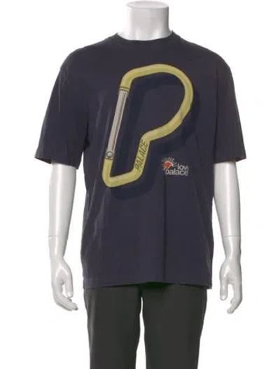 Pre-owned Palace Skateboards Graphic Print Crew Neck T-shirt In Blue