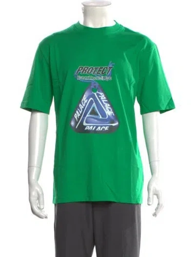 Pre-owned Palace Skateboards Graphic Print Crew Neck T-shirt In Green