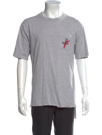 Pre-owned Palace Skateboards Graphic Print Crew Neck T-shirt In Grey