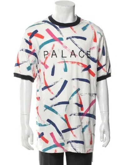 Pre-owned Palace Skateboards Graphic Print Crew Neck T-shirt In Neutrals/white