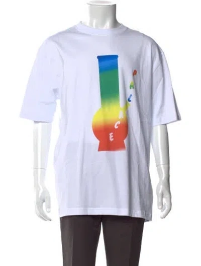 Pre-owned Palace Skateboards Graphic Print Crew Neck T-shirt In White