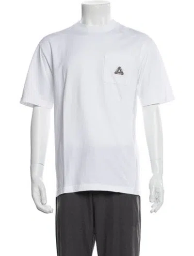 Pre-owned Palace Skateboards Graphic Print Crew Neck T-shirt In White