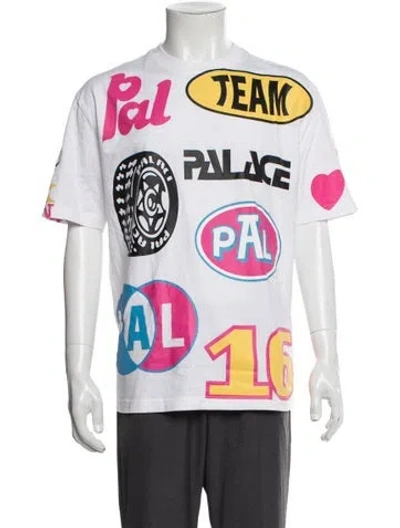 Pre-owned Palace Skateboards Graphic Print Crew Neck T-shirt In White