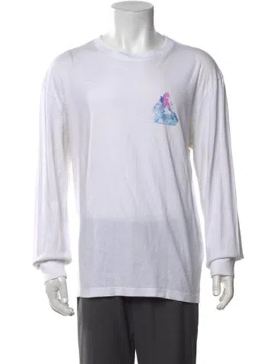 Pre-owned Palace Skateboards Graphic Print Crew Neck T-shirt In White