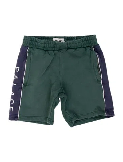 Pre-owned Palace Skateboards Graphic Print Jogger Shorts In Green