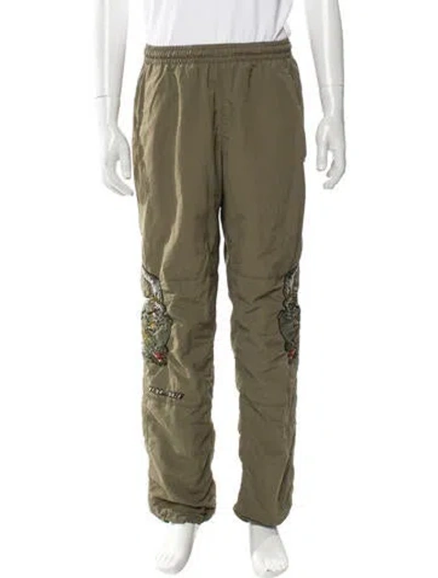 Pre-owned Palace Skateboards Graphic Print Joggers In Green