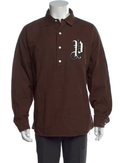 Pre-owned Palace Skateboards Graphic Print Long Sleeve Shirt In Brown