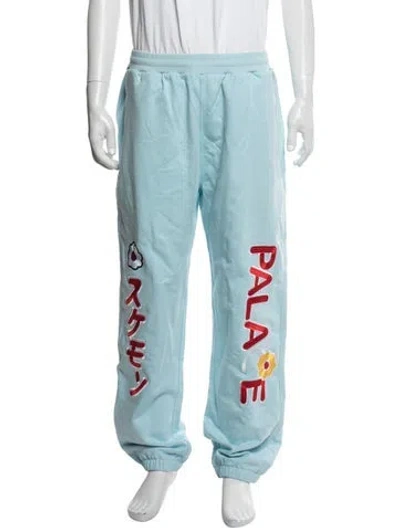 Pre-owned Palace Skateboards Graphic Print Lounge Bottoms In Blue
