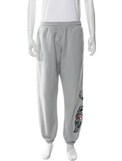 Pre-owned Palace Skateboards Graphic Print Lounge Bottoms In Silver
