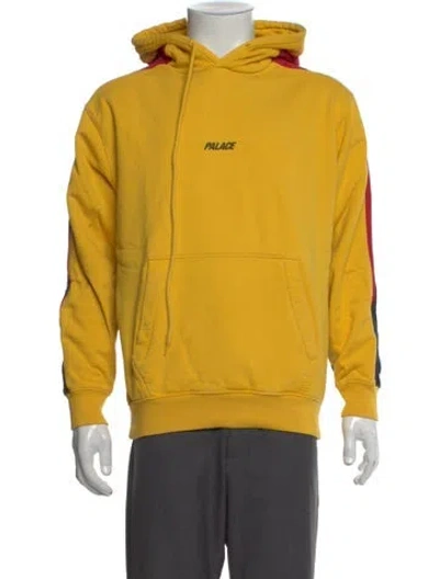Pre-owned Palace Skateboards Graphic Print Mock Neck Hoodie In Yellow