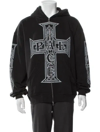 Pre-owned Palace Skateboards Graphic Print Varsity Jacket In Black